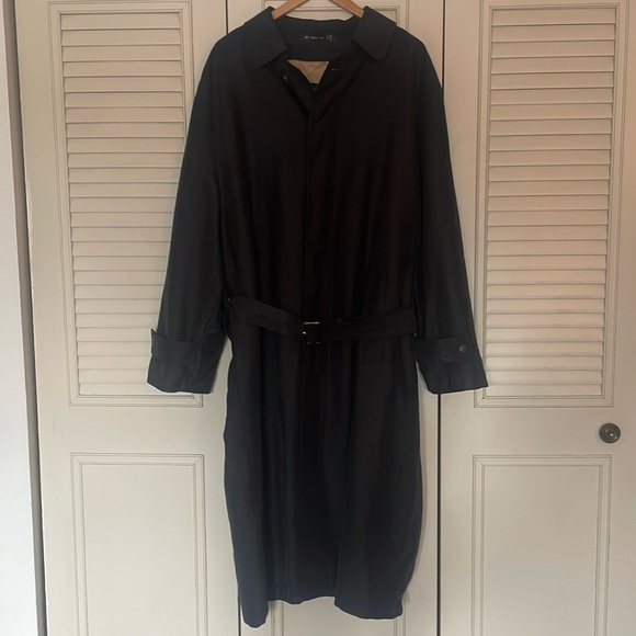 Lauren Ralph Lauren Men’s Black Long Lined Trench Coat Size 46R